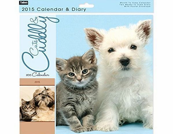 The Home Fusion Company Cute amp; Cuddly Animals Cats Dogs 2015 Calendar Year Month to View Free Diary