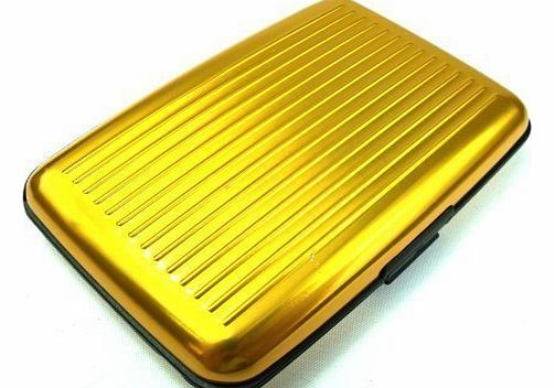 The Leather Emporium ALUMINIUM CREDIT CARD WALLET HOLDER RFID BLOCKING 6 COLOURS (GOLD)