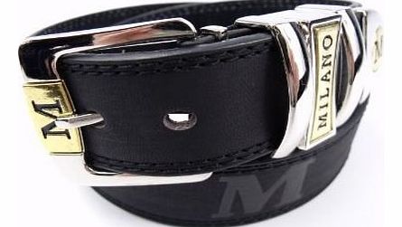 The Leather Emporium Mens Black Leather Belt Designed By Milano 2757 - 36`` - 40``