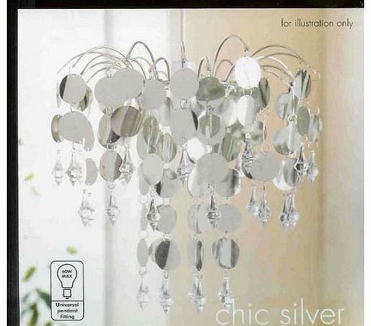THE LINEN DEPOT New ``Chic`` Silver Ceiling Light Chandelier