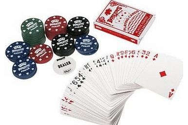 THE MORE SHOP Travel Poker Set Includes Deck Of Cards Dealer Chip 