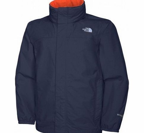 The North Face Boys Reflective Resolve Jacket - Cosmic Blue/Red Orange, X-Small
