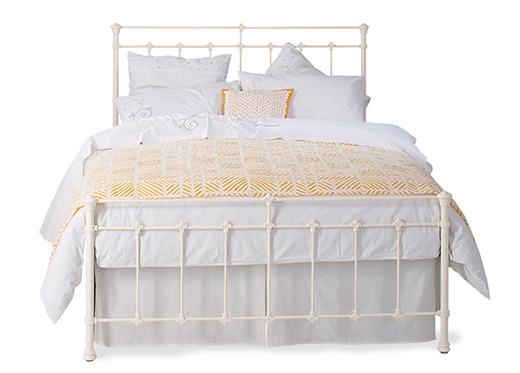 Small Double Edwardian Bedstead - Glossy Ivory