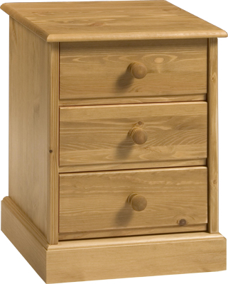 The Pine Factory 3 DRAWER BEDSIDE CABINET