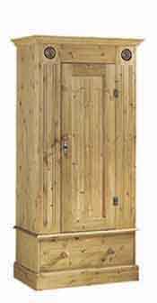 The Pine Factory COUNTRY COTTAGE 1 DOOR / 1 DRAWER PINE WARDROBE