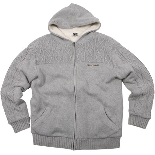 Mens The Realm Clifftop Full Zip Up Hoody Heather