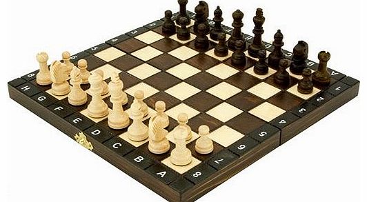 The Regency Chess Company 10.5`` European School chess set. Ornate folding board 