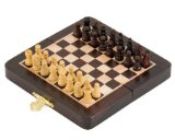 The Regency Chess Company 5 Inch Rosewood Folding Magnetic Travel Chess Set