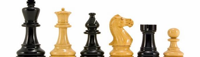 The Regency Chess Company Atlantic Series Staunton chess pieces Black amp; Natural Lacquered 3.75 Inches
