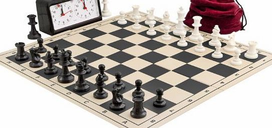 The Regency Chess Company Complete Tournament Folding Chess Set Black