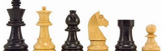 The Regency Chess Company Down Head Knight Ebonised Staunton Chess Pieces 2.5 Inches