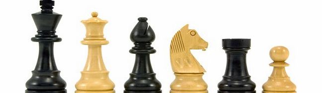 The Regency Chess Company Down Head Knight Ebonised Staunton Chess Pieces 3.25 Inches