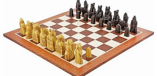 The Regency Chess Company Isle Of Lewis Chess Set Mahogany