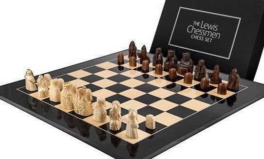 The Regency Chess Company The Isle Of Lewis Black Gloss Chess Set