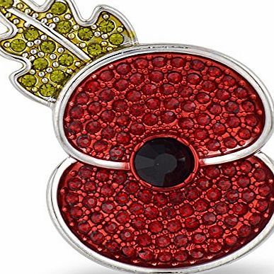 The Royal British Legion Poppy Collection Brooch Silver Tone Medium