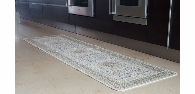 The Rug House Classic Style Cream Non Slip Flat Weave Cheap Hall Runner Rug 001 16 Panama - 9 Sizes Available