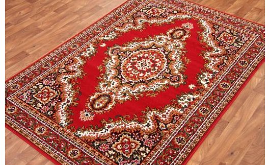 The Rug House Traditional Red Medallion Rug 120cm x 170cm (3ft 11`` x 5ft 7``)