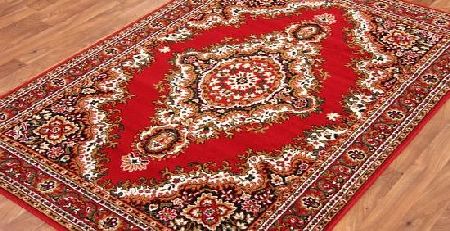 The Rug House Traditional Red Medallion Rug 80cm x 150cm (2ft 7`` x 4ft 11``)