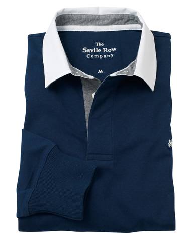 The Savile Row Company Navy Rugby Shirt MRS632NAV
