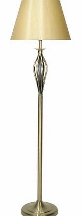 The Shade Boutique Bybliss Floor Lamp Antique Brass with Gold Shade