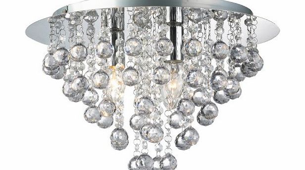 The Shade Boutique Palazzo 3 Light Round Polished Chrome Flush Crystal Acrylic
