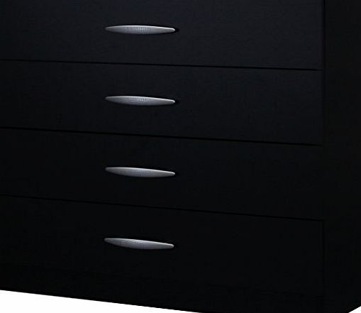 The Shopping Mart Cedarville (Black) 4 Drawer Bedroom Chest with Metal Runners