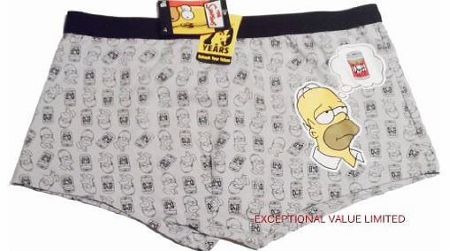 The Simpsons MENS HOMER SIMPSON BOXER SHORTS TRUNKS DUFF BEER GREY SIZE LARGE EX STORE THE SIMPSONS FREE UK P