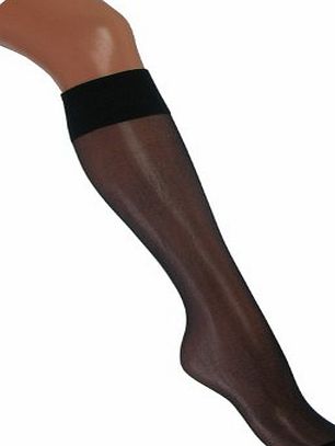 The Tight Shop 10 Pairs 15 Denier Knee Highs - Range of Colours (Navy)