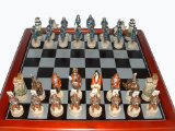 The Traditional Games Co Ltd Samurai Hand Decorated Chess Set with Board (AB003)