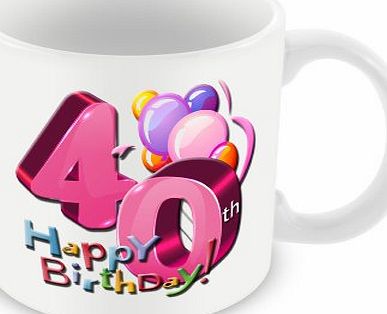 The Victorian Printing Company Happy Birthday Mug - 40 Years - Female