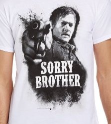 The Walking Dead Mens Sorry Brother Crew Neck Short Sleeve T-Shirt, White, Small