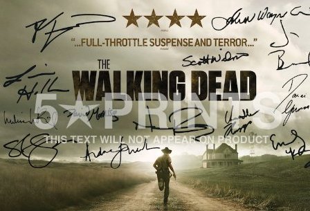 The Walking Dead Poster Photo Signed PP 12x8`` Cast Robert Kirkman Andrew Lincoln Jon Bernthal Norman Reedus Laurie Holden Sarah Wayne Callies Steven Yeun