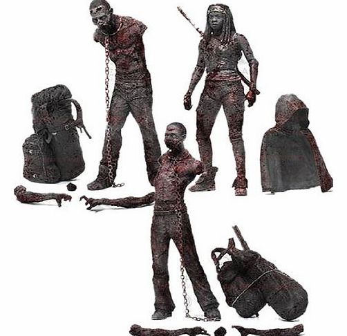 The Walking Dead Walking Dead Tv Series 3 Bloody and Action Figure (Pack of 3, Black/ White)