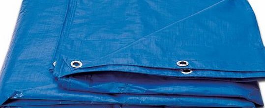 Strong Blue Waterproof Tarpaulin Ground Sheet Covers For Camping, Fishing, Gardening & Pets - 3.5m x 4.5m / 12ft x 15ft - Comes With TCH Anti-Bacterial Pen!