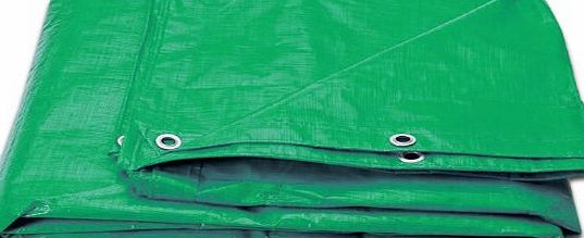 Strong Green Waterproof Tarpaulin Ground Sheet Covers For Camping, Fishing, Gardening & Pets - 3.5m x 4.5m / 12ft x 15ft - Comes With TCH Anti-Bacterial Pen!