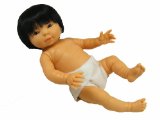thedollstore Tiny Babies Oriental Baby Boy Doll With Hair 34cm NEW