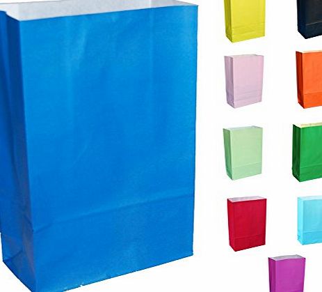 Thepaperbagstore 20 BLUE PAPER PARTY BAGS - CHOOSE YOUR COLOUR AND QUANTITY