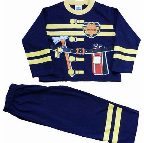 Boys pyjamas Fireman Pjs Fancy Dress Long Pyjamas 2 3 4 5 6 Years (2-3 Years)