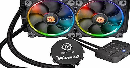 Thermaltake RGB Fan 240 mm Water Cooling System CPU Cooler with Radiator - Black