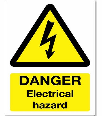 Danger Electrical Hazard Health & Safety Sticker - Electrical Warning 13.5cm x 9.5cm