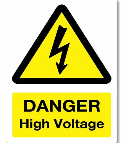 Danger High Voltage Health & Safety Sticker - Electrical Warning 13.5cm x 9.5cm