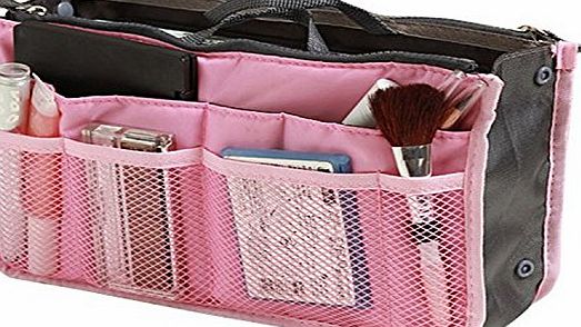 TheWin Travel Organiser Insert Tidy Cosmetic Handbag Pink