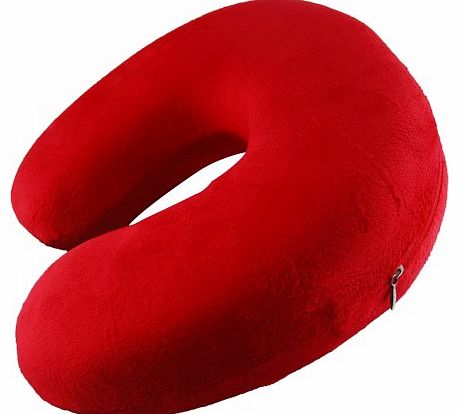 THG Red Soft Velour Memory Foam Comfort Neck Support Car Home Watching TV Sofa Bed Reading Pillow Relax Rest