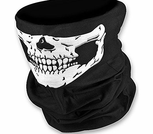 THG Unique Stretchable Windproof Black Tribal Classic Skull Soft Polyester Half Face Mask Facemask Headwear Motorcycle ATV Biker Cycling