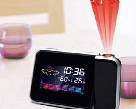 Thinkgizmos.com Projection Clock - Projection Alarm Clock With Weather Station - UK Mains Adapter Included - By ThinkGizmos