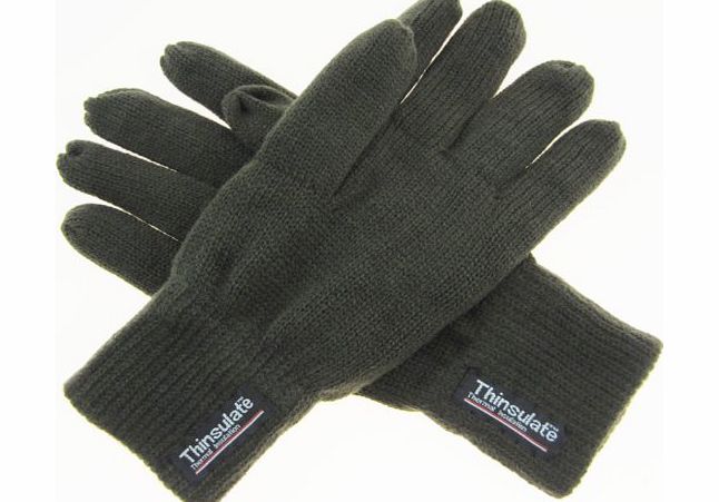 Thinsulate FTD - Olive Green Thinsulate Fingered Gloves - for Winter Warmth - one size fits all