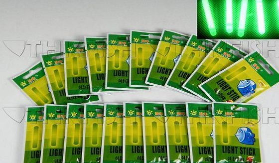 thkfish 50pcs (10bags) 4.5*37mm Float Glow Stick Night Fishing Green Fluorescent Light