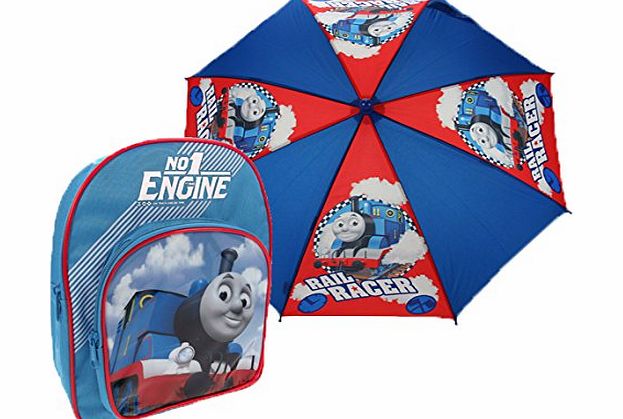 Thoms the Tank Engine Childrens Backpack Thomas Backpack and Umbrella Set 8 liters Blue (Blue) THOMAS001171AMAZON
