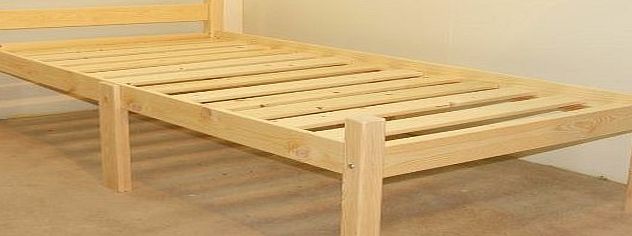 Thor single pine bed 2ft 6 Small Single (75cm) Single Bed Wooden Frame - Can be used by Adults - Strong siderail support legs included