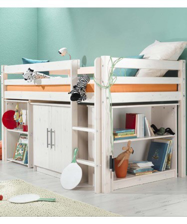 Cabin Bed Cupboard Desk & Optional Bookcase